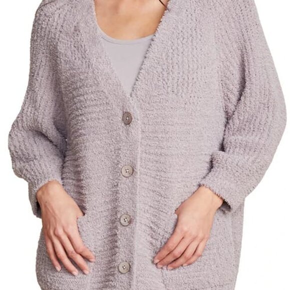 Barefoot Dreams CozyTwist Raglan Cardigan Beach Rock Size Small - Picture 1 of 9